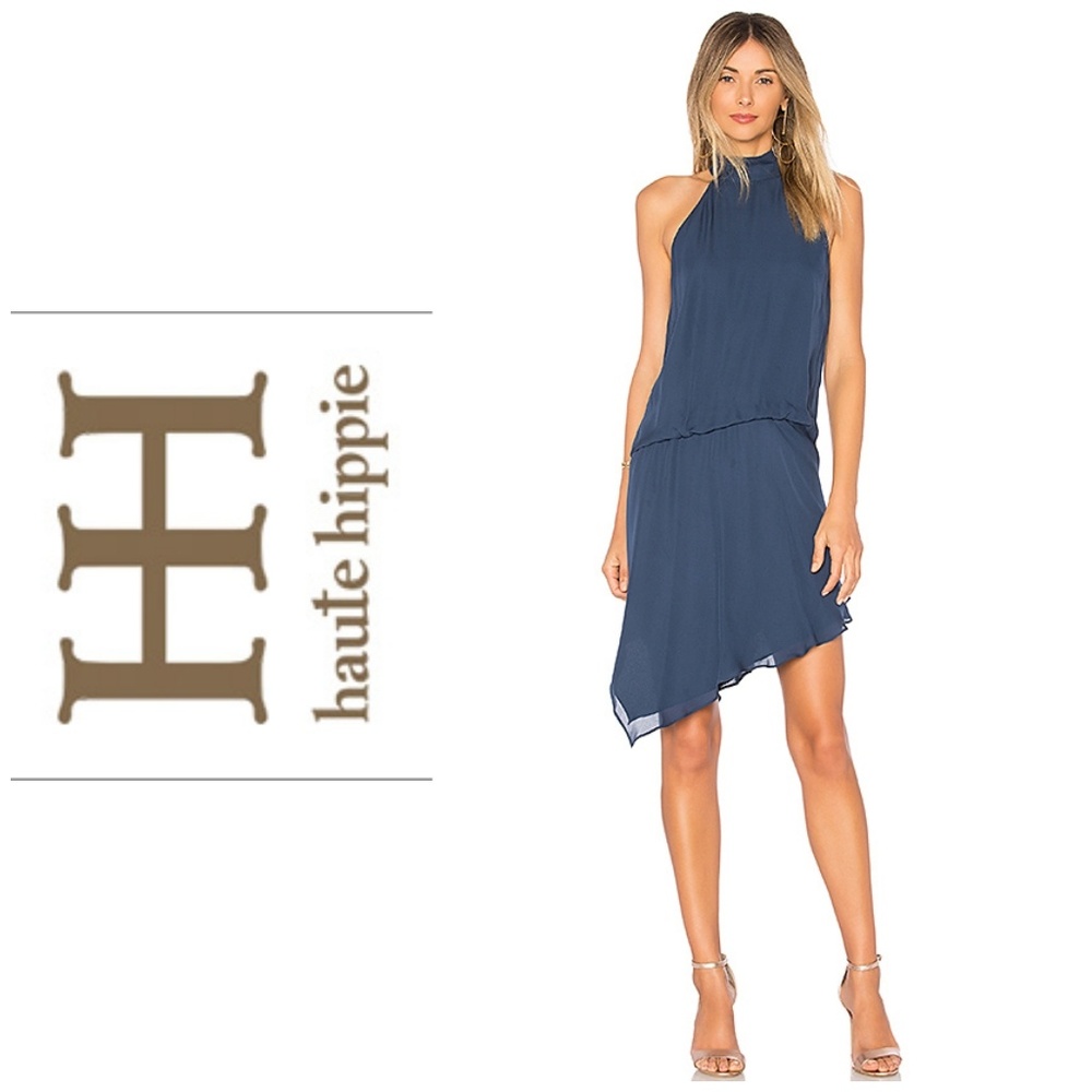 Haute Hippie Asymmetrical Dress in Blue Size 8